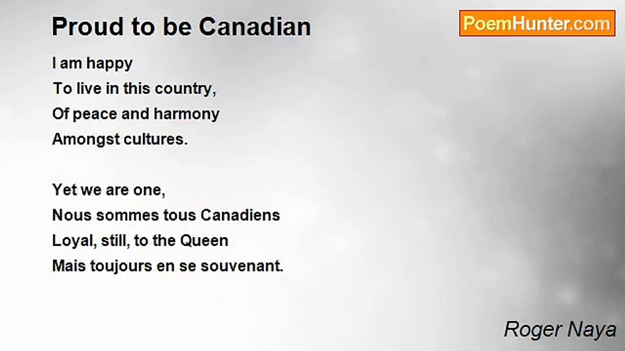 Roger Naya - Proud to be Canadian