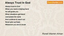 Ronell Warren Alman - Always Trust In God