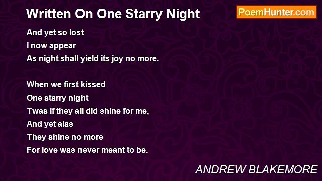 ANDREW BLAKEMORE - Written On One Starry Night