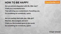 Khalil Breidi - HOW TO BE HAPPY