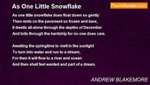 ANDREW BLAKEMORE - As One Little Snowflake