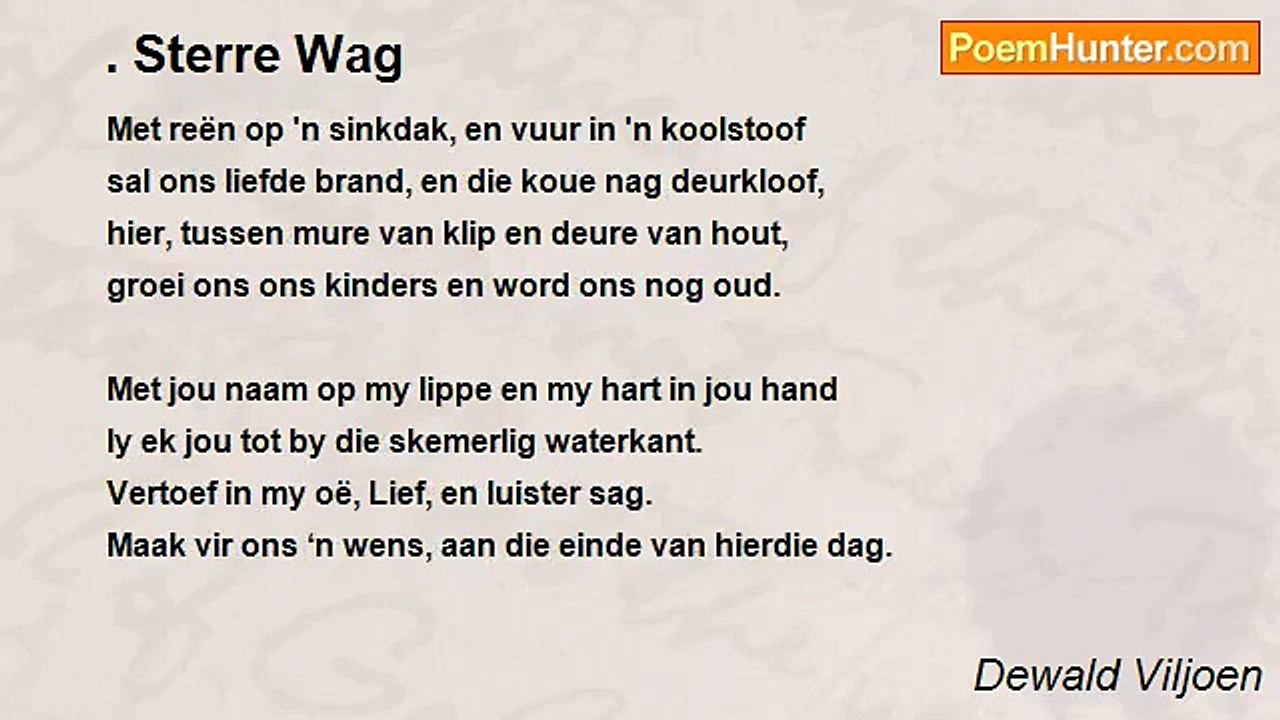 Dewald Viljoen - . Sterre Wag