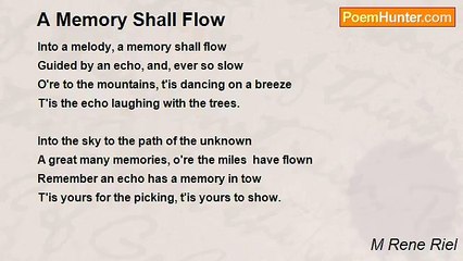 M Rene Riel - A Memory Shall Flow