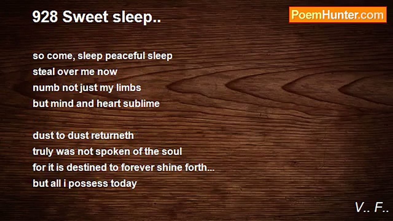 V.. F.. - 928 Sweet sleep..