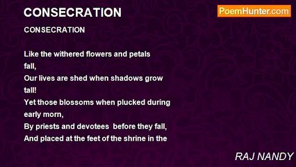 RAJ NANDY - CONSECRATION