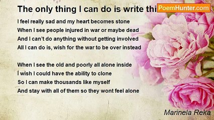 Marinela Reka - The only thing I can do is write this