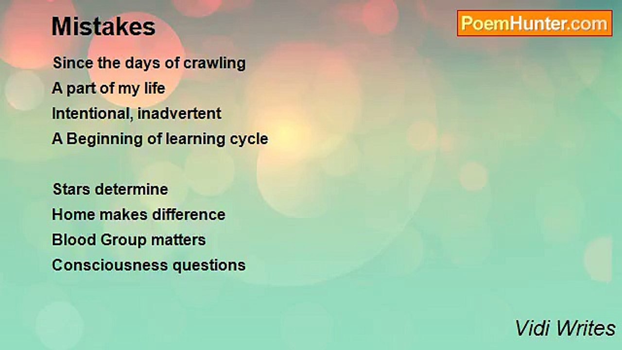 Vidi Writes - Mistakes