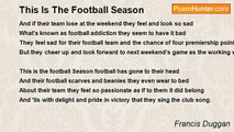 Francis Duggan - This Is The Football Season