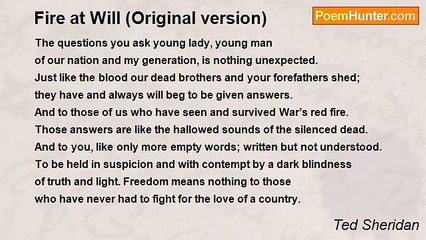 Ted Sheridan - Fire at Will (Original version)