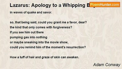 Adam Conway - Lazarus: Apology to a Whipping Boy