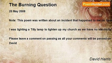 David Harris - The Burning Question