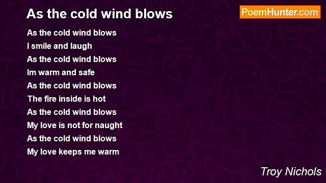 Troy Nichols - As the cold wind blows