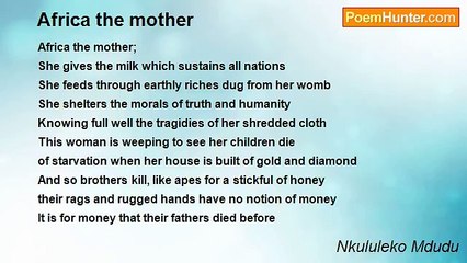 Nkululeko Mdudu - Africa the mother