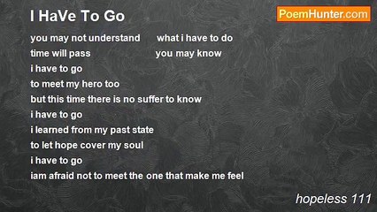 hopeless 111 - I HaVe To Go