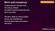 Mathew Lewis - Brick wall conspiracy