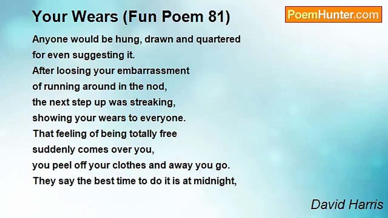 David Harris - Your Wears (Fun Poem 81)