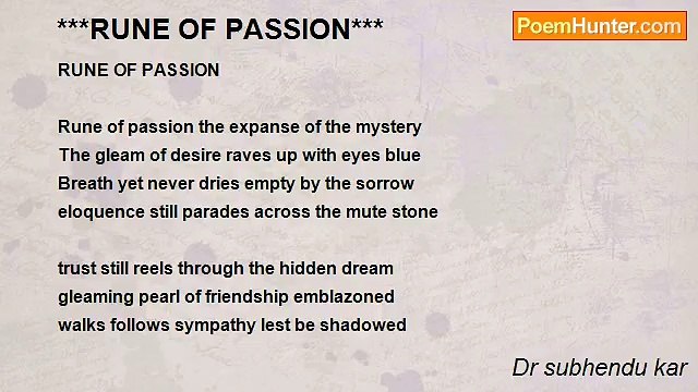 Dr subhendu kar - ***RUNE OF PASSION***