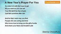 Seema Chowdhury - A New Year's Prayer For You