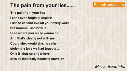 Miizz. Beautiiful - The pain from your lies......