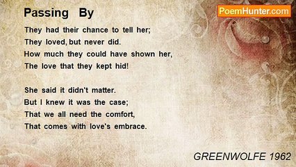 GREENWOLFE 1962 - Passing   By