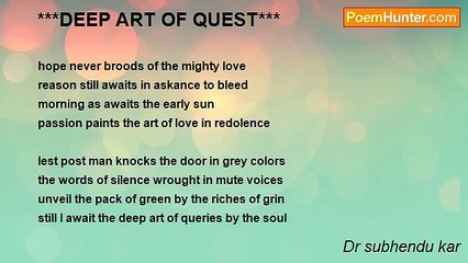 Dr subhendu kar - ***DEEP ART OF QUEST***