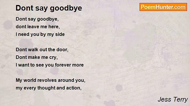 Jess Terry - Dont say goodbye