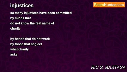 RIC S. BASTASA - injustices