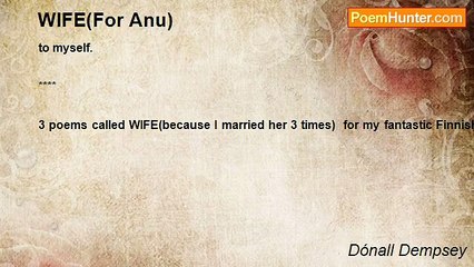 Dónall Dempsey - WIFE(For Anu)