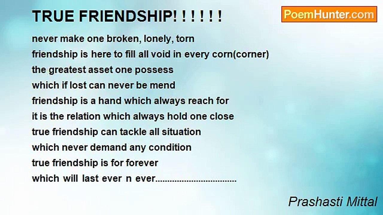 Prashasti Mittal - TRUE FRIENDSHIP! ! ! ! ! !