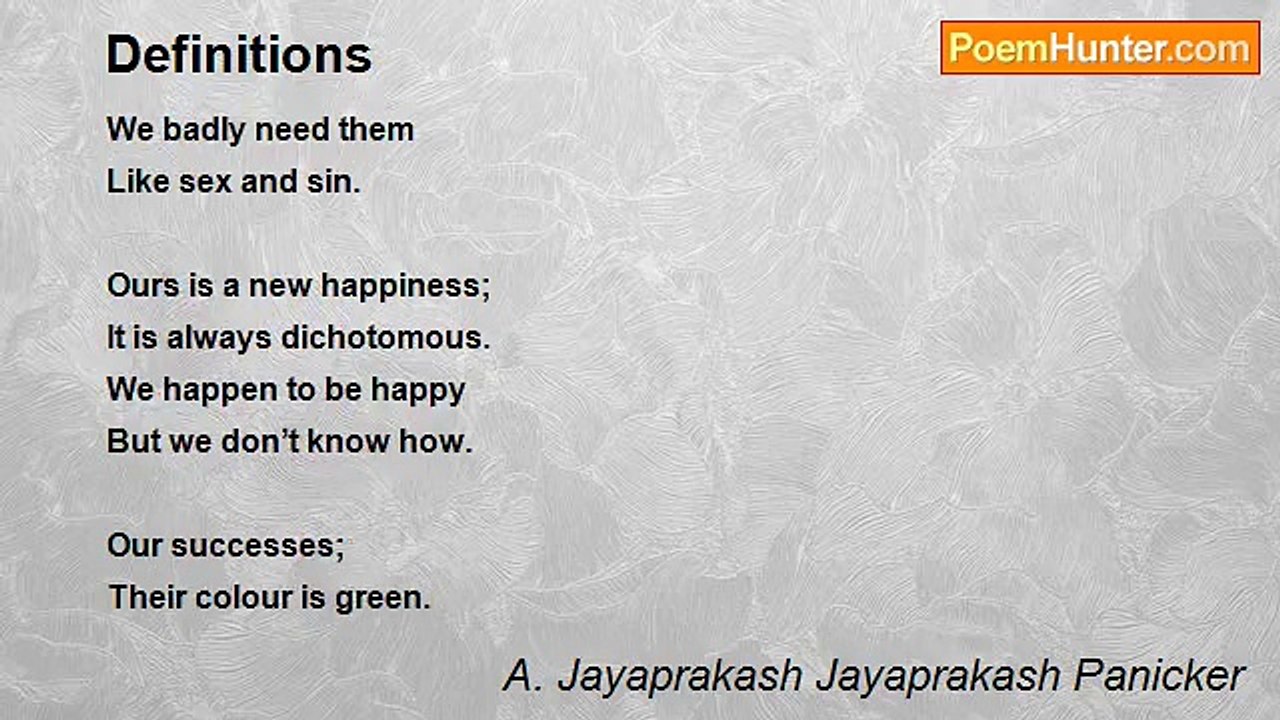 A. Jayaprakash Jayaprakash Panicker - Definitions
