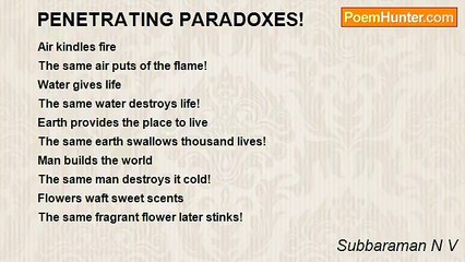 Subbaraman N V - PENETRATING PARADOXES!