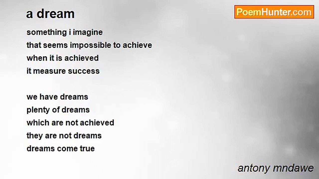 antony mndawe - a dream