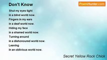 Secret Yellow Rock Chick - Don't Know