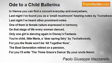 Paolo Giuseppe Mazzarello - Ode to a Child Ballerina