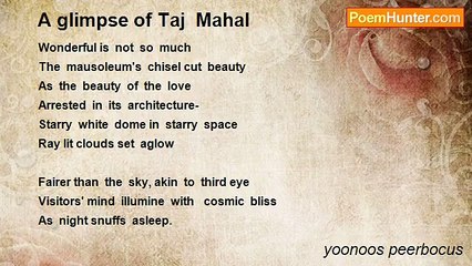 yoonoos peerbocus - A glimpse of Taj  Mahal