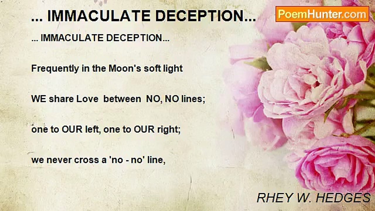 RHEY W. HEDGES - ... IMMACULATE DECEPTION...