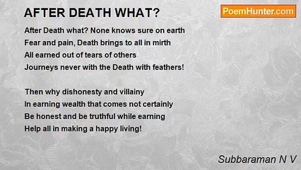Subbaraman N V - AFTER DEATH WHAT?