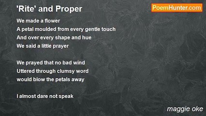 maggie oke - 'Rite' and Proper