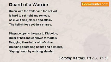 Dorothy Kardas, Psy.D. Th.D. - Guard of a Warrior