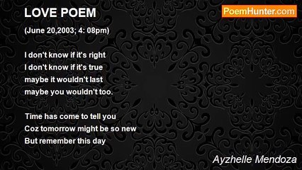 Ayzhelle Mendoza - LOVE POEM