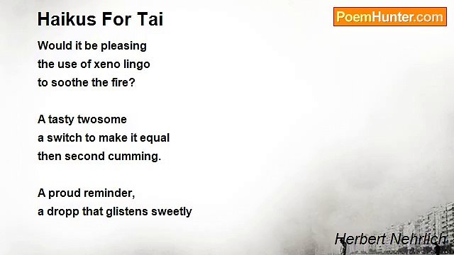 Herbert Nehrlich - Haikus For Tai