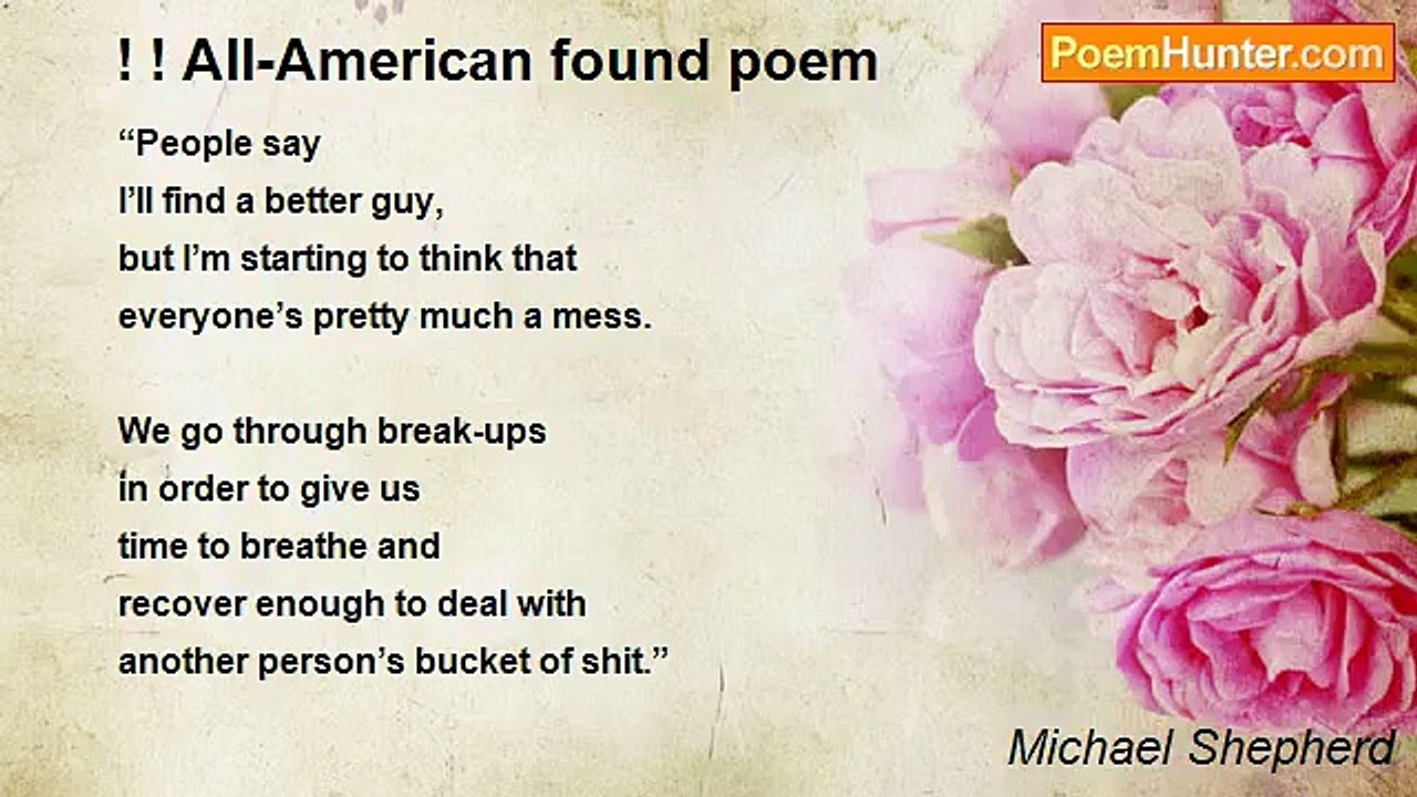Michael Shepherd - ! ! All-American found poem