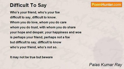 Palas Kumar Ray - Difficult To Say