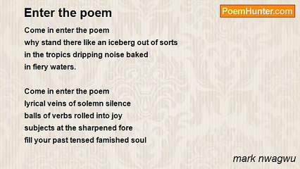 mark nwagwu - Enter the poem
