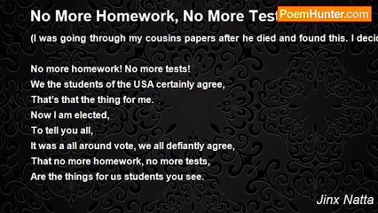 Jinx Natta - No More Homework, No More Tests