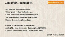 Sivan P.G Menon - ..an affair…inimitable..