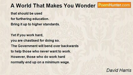 David Harris - A World That Makes You Wonder