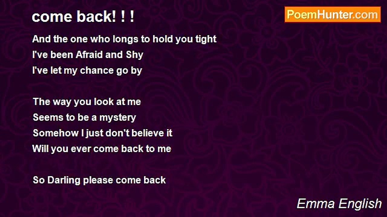 Emma English - come back! ! !