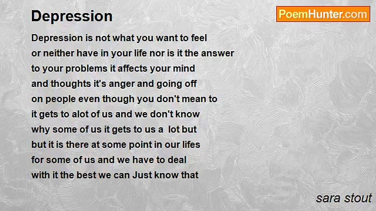 sara stout - Depression