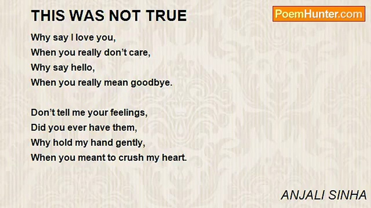 ANJALI SINHA - THIS WAS NOT TRUE